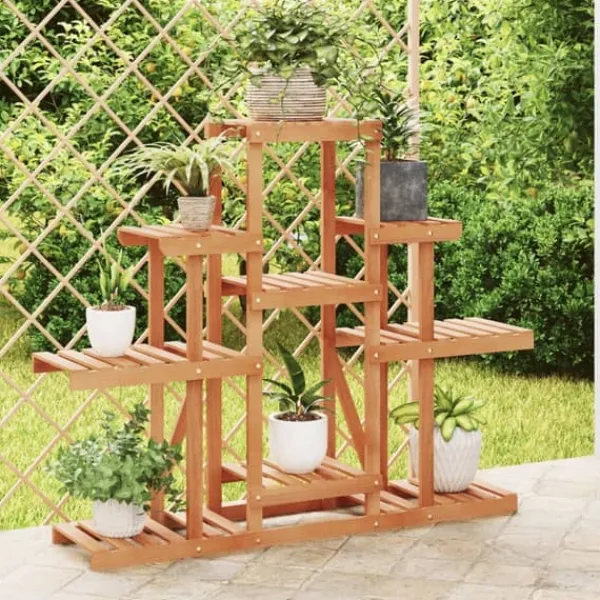 Växtställ 110x25x96 cm massivt granträ - Blomställ - Växtställ - Home & Living