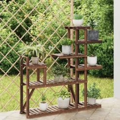 Outlet Växtställ 110x25x111 cm massivt granträ Växtställ