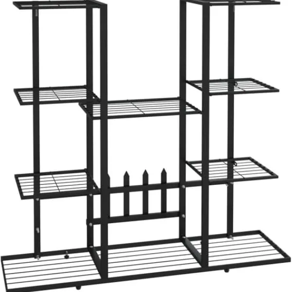 vidaXL Växtställ 94,5x25x89 cm svart järn