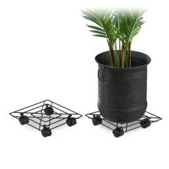 Växtvagn Set, 5.5x28x28 cm, Svart, Stål