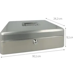 Westcott AC-E51002-ZI Kassalåda 301x242x91mm Silvergrå, plastinsats med 5 fack