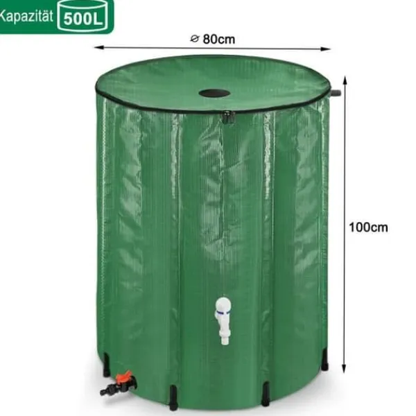 YUENFONG hopfällbar regnvattentank 500L vattenuppsamlare PVC-tank - Samlar vatten miljövänligt