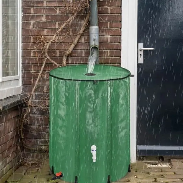 YUENFONG hopfällbar regnvattentank 500L vattenuppsamlare PVC-tank - Samlar vatten miljövänligt