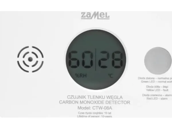 Clearance Zamel Kolmonoxidvarnare, batteridriven CTW-08A Rök- & Koloxiddetektorer